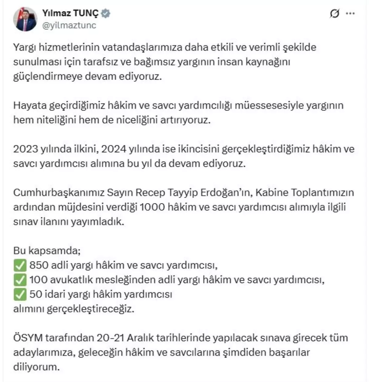 adalet bakani tunc bin hakim ve savci yardimcisi alimiyla ilgili sinav ilanini yayimladik fW6iqBaq.jpg